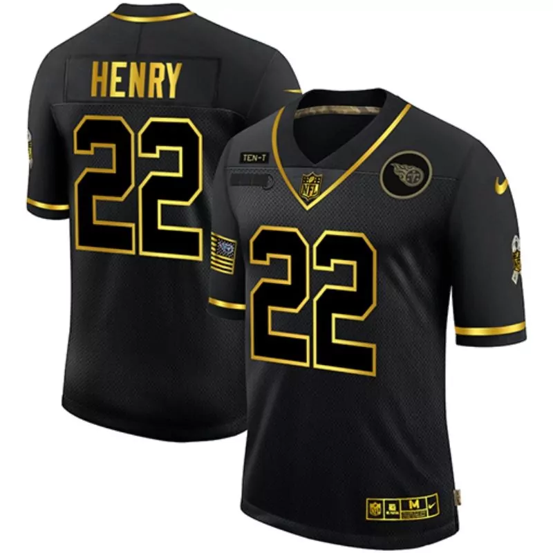 Derrick Henry 22 Tennessee Titans Jersey Black Lunar New Year American Flag Men Alternate