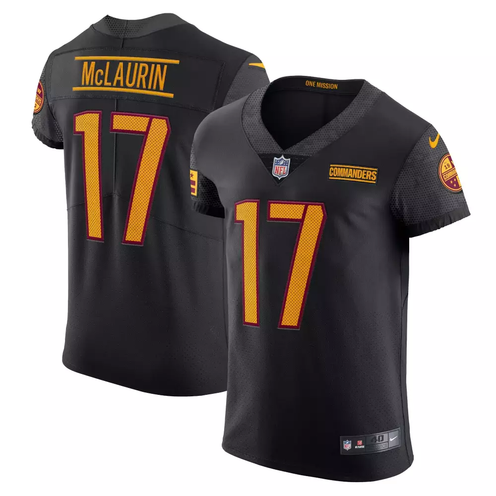 Terry Mclaurin 17 Commanders Jersey Black One Mission Men Player Yellow Maroon Vapor