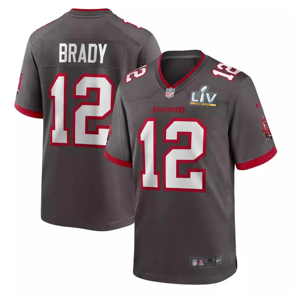 Tom Brady 12 Buccaneers Jersey Gray Liv Super Bowl Men Red White Game