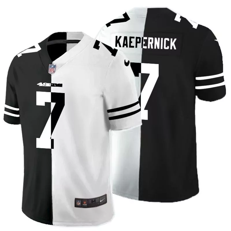 Colin Kaepernick 7 49ERS Jersey Black Men Split White