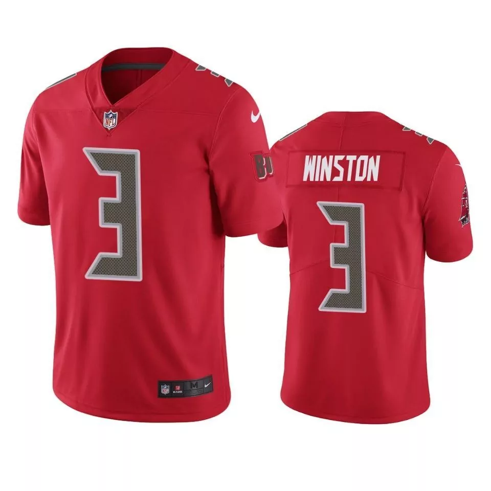 Jameis Winston 3 Buccaneers Jersey Red Men Uniform Gray White Vapor Limited