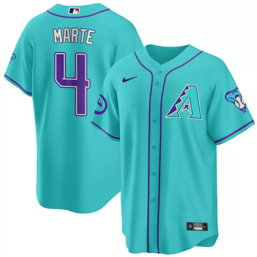 Ketel Marte 4 Jersey Teal Arizona Diamondbacks D-backs Snake Men Alternate Purple