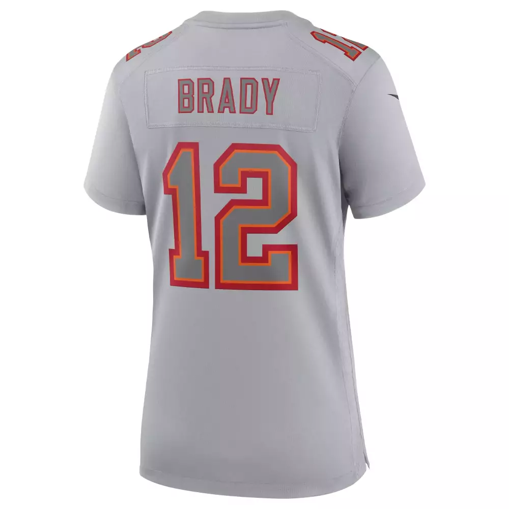 Tom Brady 12 Buccaneers Jersey Gray Men Alternate Red Orange Fashion Game