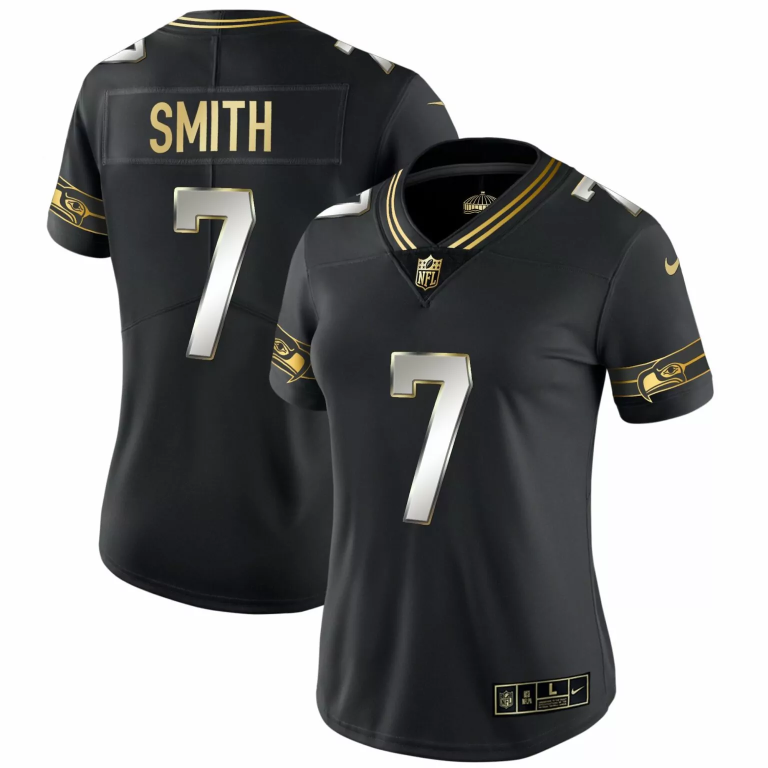 Geno Smith 7 Seattle Seahawks Jersey Black Limited Edition Women Player Alternate