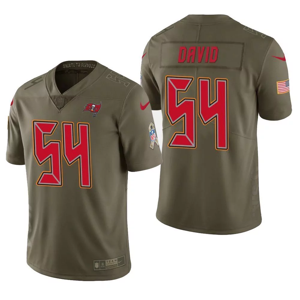 Lavonte David 54 Buccaneers Jersey Olive Green Salute To Service Men Authentic Alternate