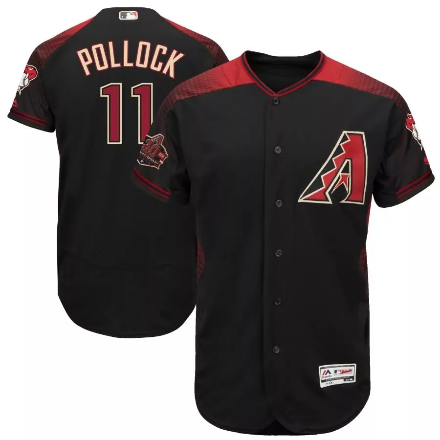 Aj Pollock 11 Jersey Black 20th Anniversary Arizona Diamondbacks Men Red White Alternate