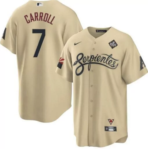 Corbin Carroll 7 Jersey Tan City Connect Arizona Diamondbacks World Series 2023 Men