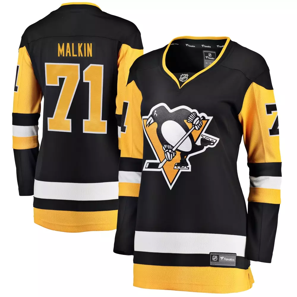 Evgeni Malkin 71 Jersey Black Pittsburgh Penguins Men Gold White Home Breakaway