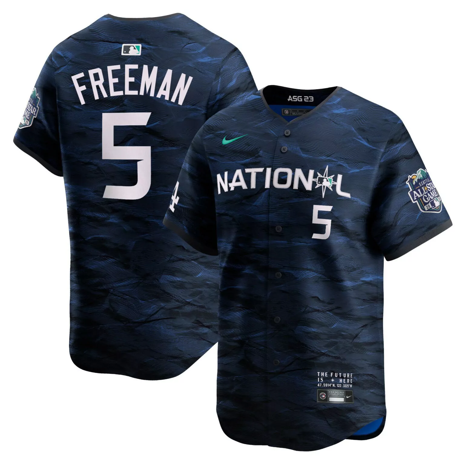 Freddie Freeman 5 National League Jersey Navy Asg 23 All-star Game Seattle 2023 Men