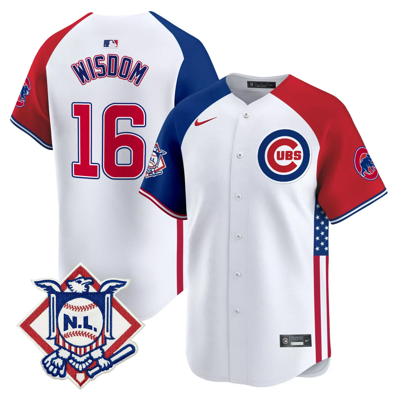 Patrick Wisdom 16 Cubs Jersey White City Connect National League Men Alternate Split Design
