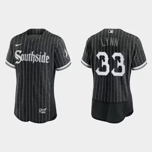 Lance Lynn 33 Chicago White Sox Jersey Black Men Gray Replica Flex Base Stitched