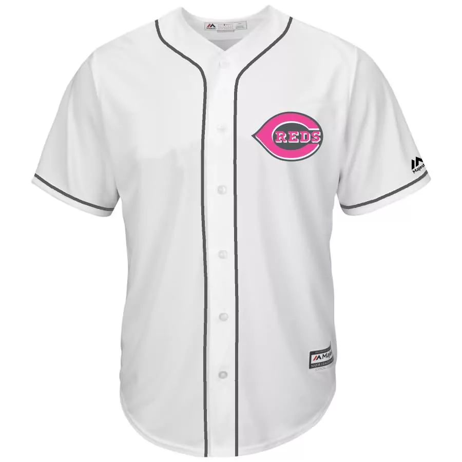 Cincinnati Reds Jersey White Pink Gray Cool Base Replica