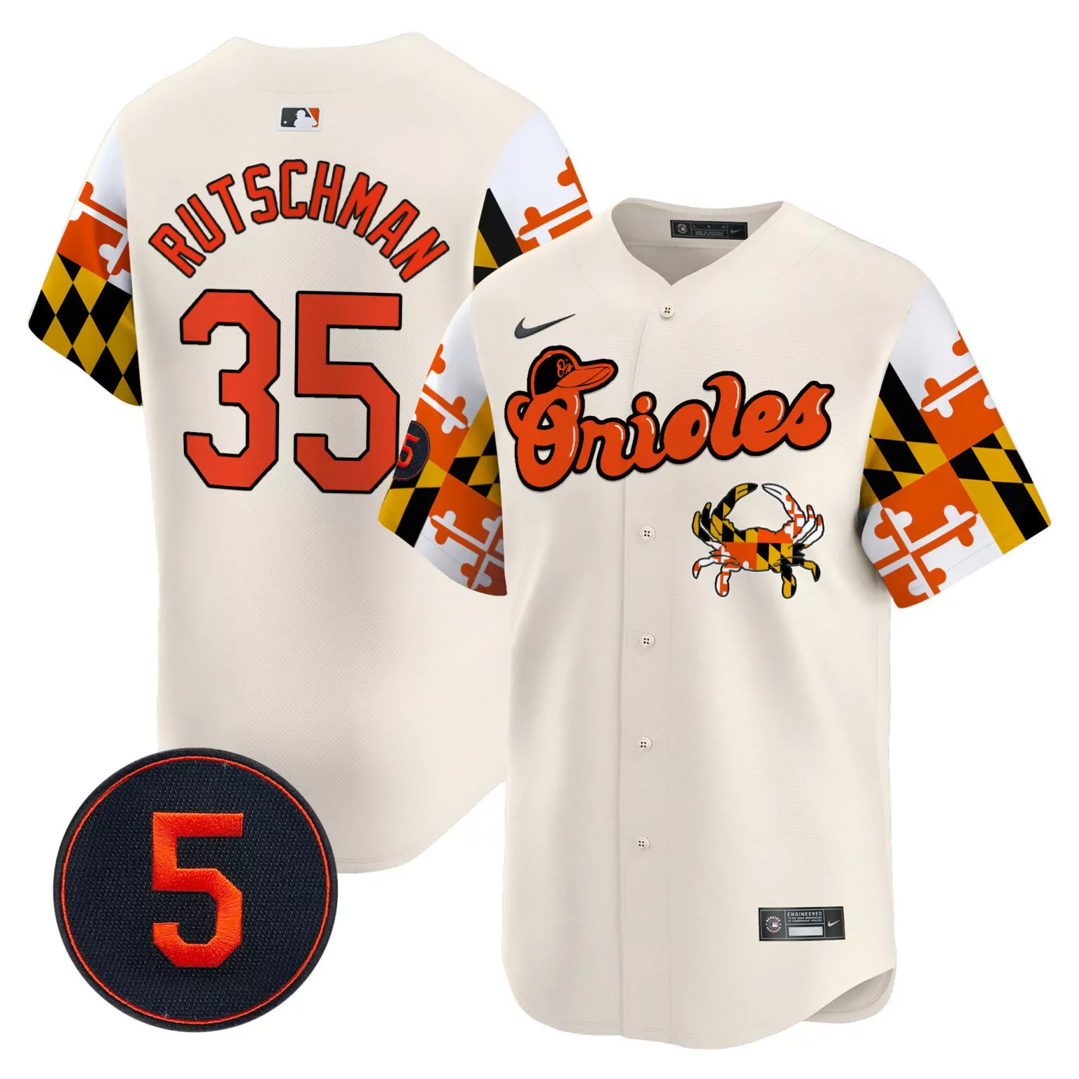 Adley Rutschman 35 Orioles Jersey Cream City Connect Men Alternate Custom Design