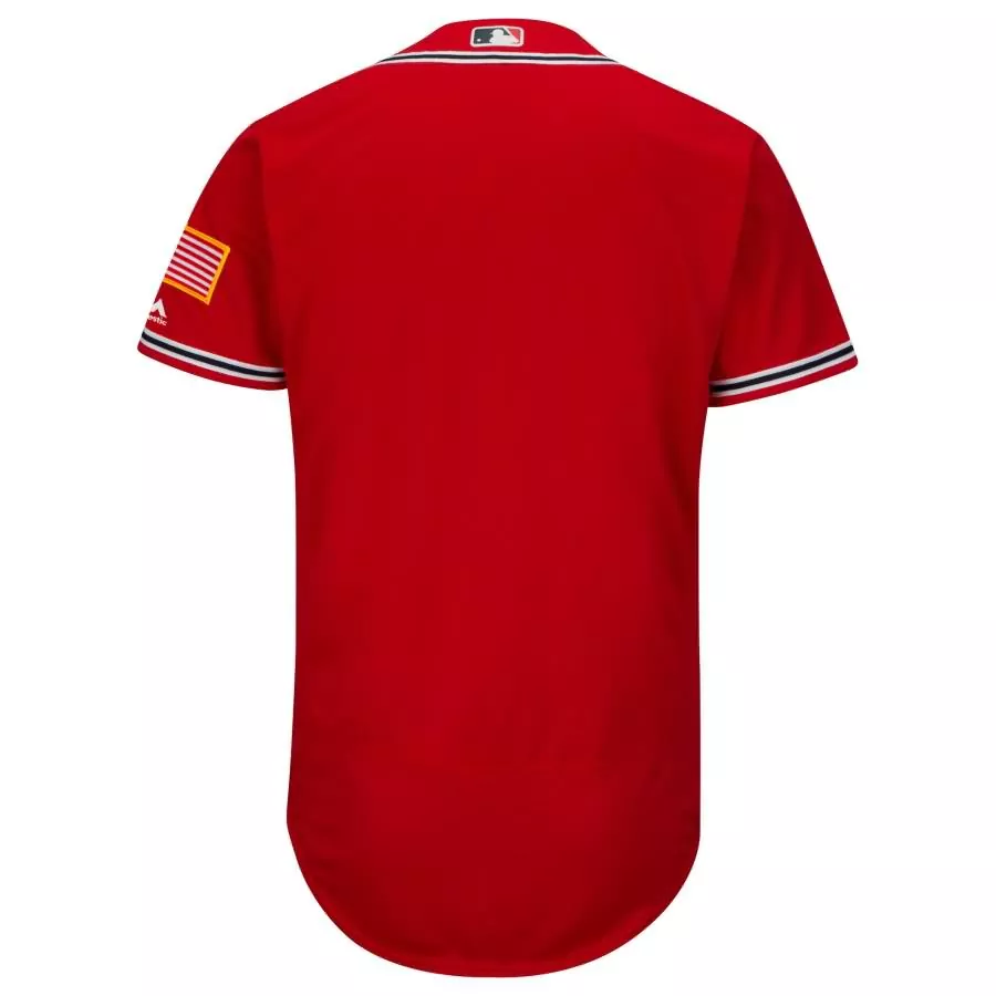 Not Visible MLB Jersey Red American Flag White Navy Alternate Flex Base Collection