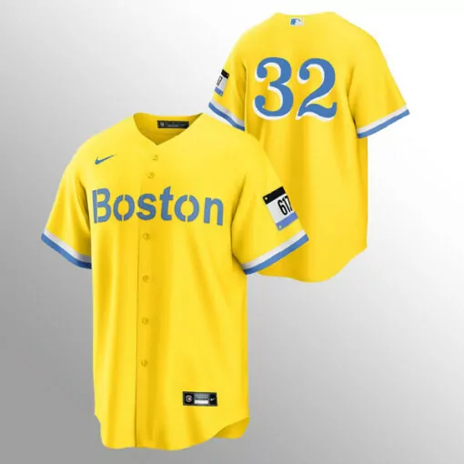 Alex Verdugo 32 Boston Red Sox Jersey Yellow City Connect Men Alternate Split Design