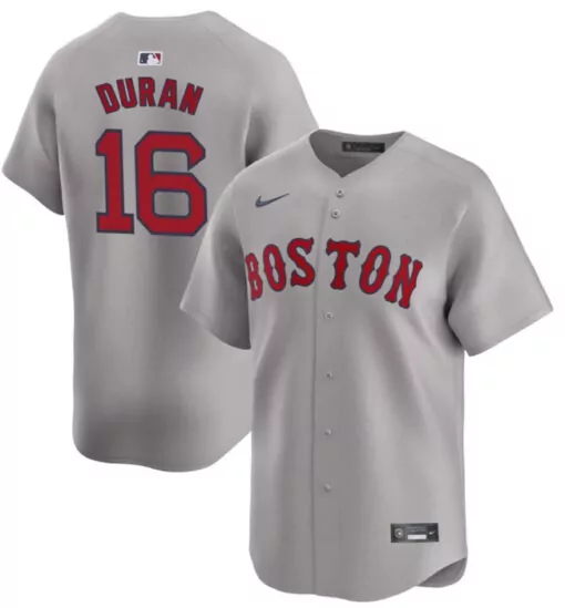 Jarren Duran 16 Boston Red Sox Jersey Gray Men Away Limited Stitched