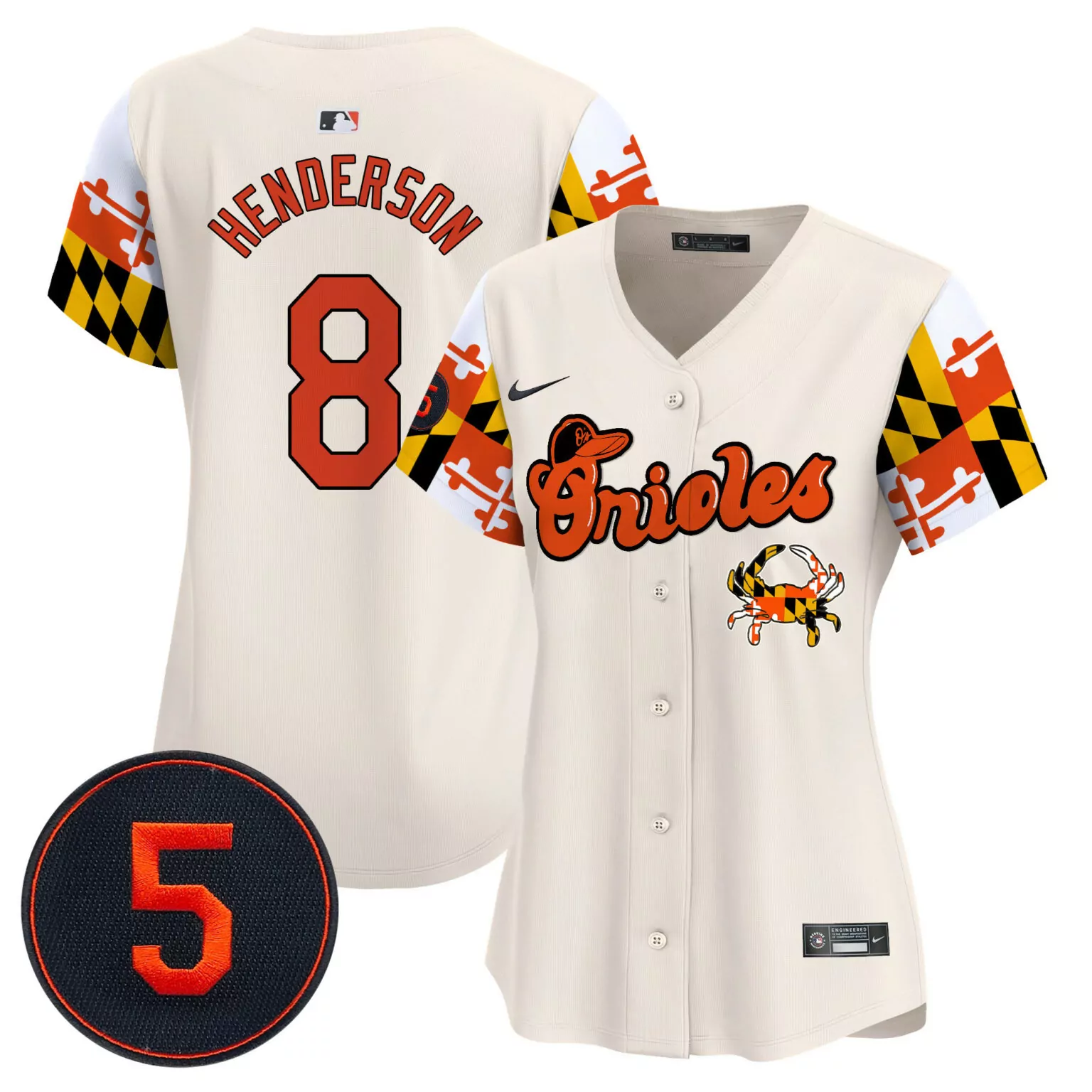 Gunnar Henderson 8 Orioles Jersey Cream City Connect Women Alternate Split Design