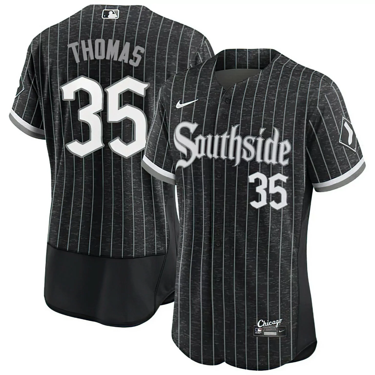 Frank Thomas 35 Chicago White Sox Jersey Black Men Grey Collection All Stitched