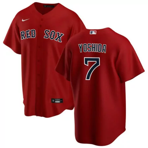 Masataka Yoshida 7 Red Sox Jersey Men Navy Blue White Cool Base Stitched