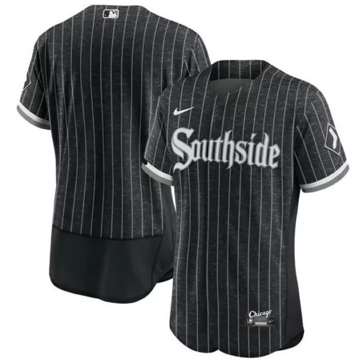 Southside Chicago White Sox Jersey Black Men Grey Collection All Stitched