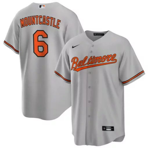 Ryan Mountcastle 6 Jersey Gray Baltimore Orioles Men Orange Cool Base Stitched