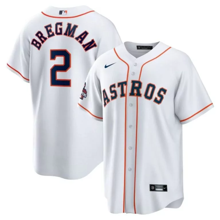 Alex Bregman 2 Astros Jersey White Champions Men Orange Navy Blue Home