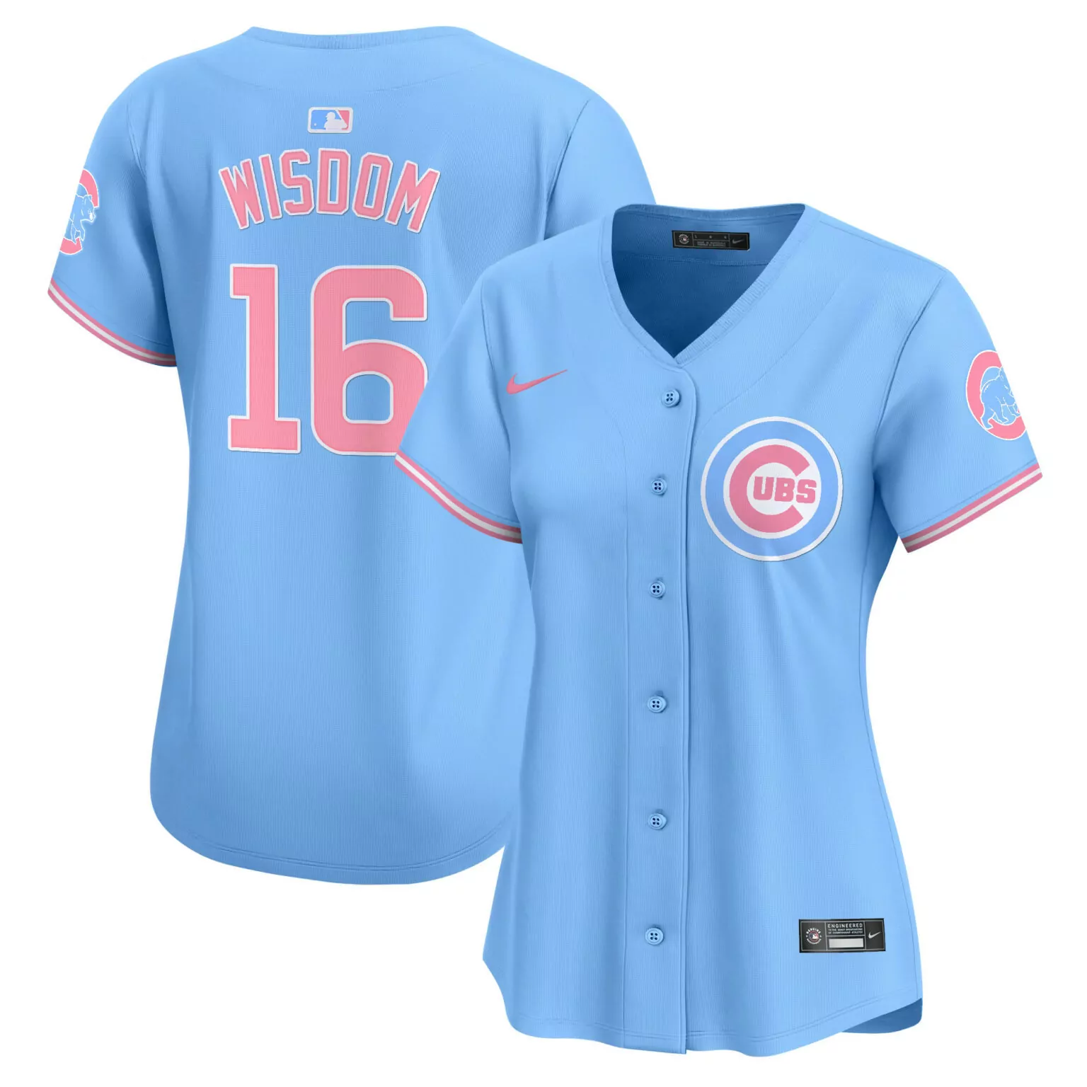 Patrick Wisdom 16 Cubs Jersey Blue Women Alternate Pink All Stitched