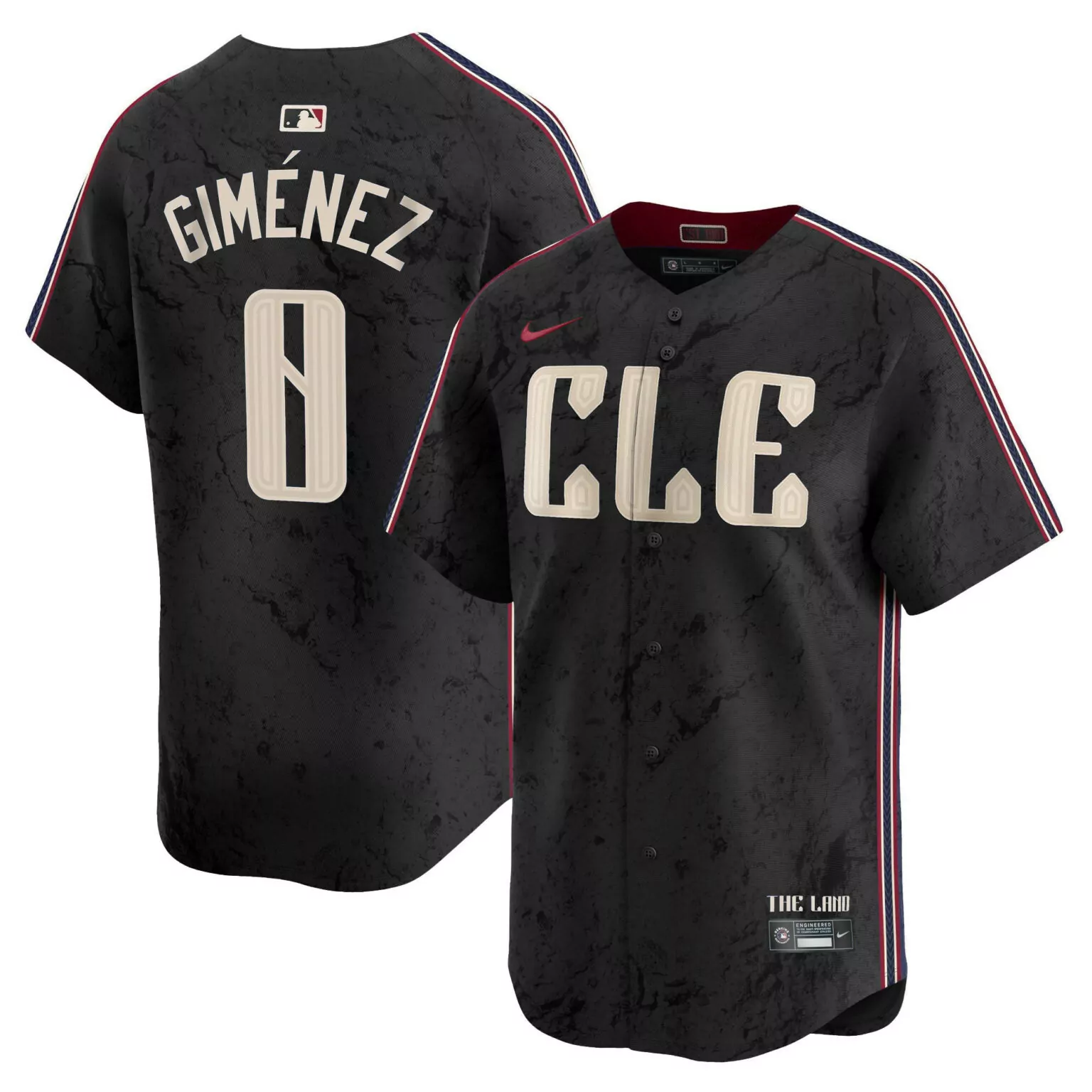 Andres Gimenez Jersey Black City Connect Cleveland Guardians Men Custom Design White