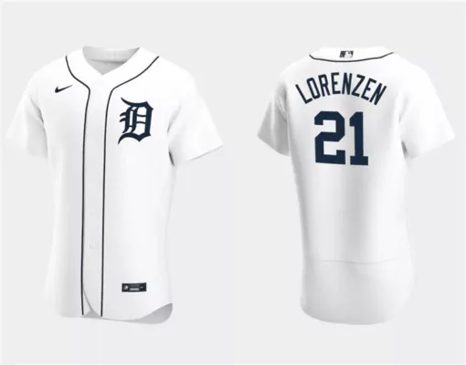 Michael Lorenzen 21 Jersey White Detroit Tigers Men Navy Flex Base Stitched