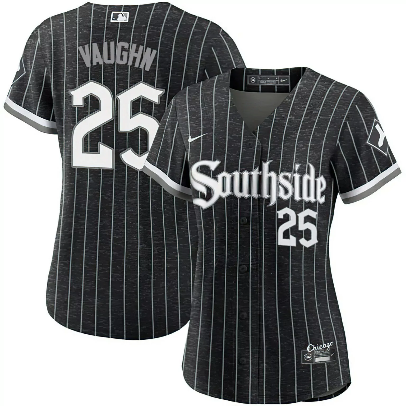Andrew Vaughn 25 Jersey Black City Connect Chicago White Sox Men Split Design Grey