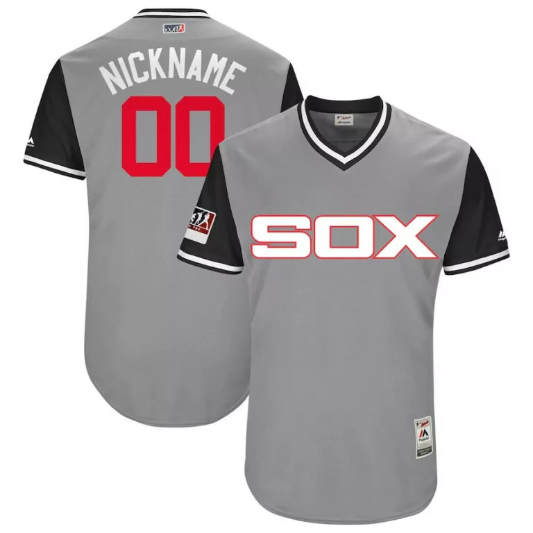 Chicago White Sox Jersey Gray Men MLB Black Red Flex Base