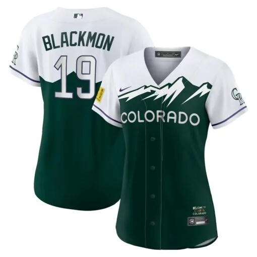 Charlie Blackmon 19 Jersey Green Colorado Rockies Men Alternate Split Design White