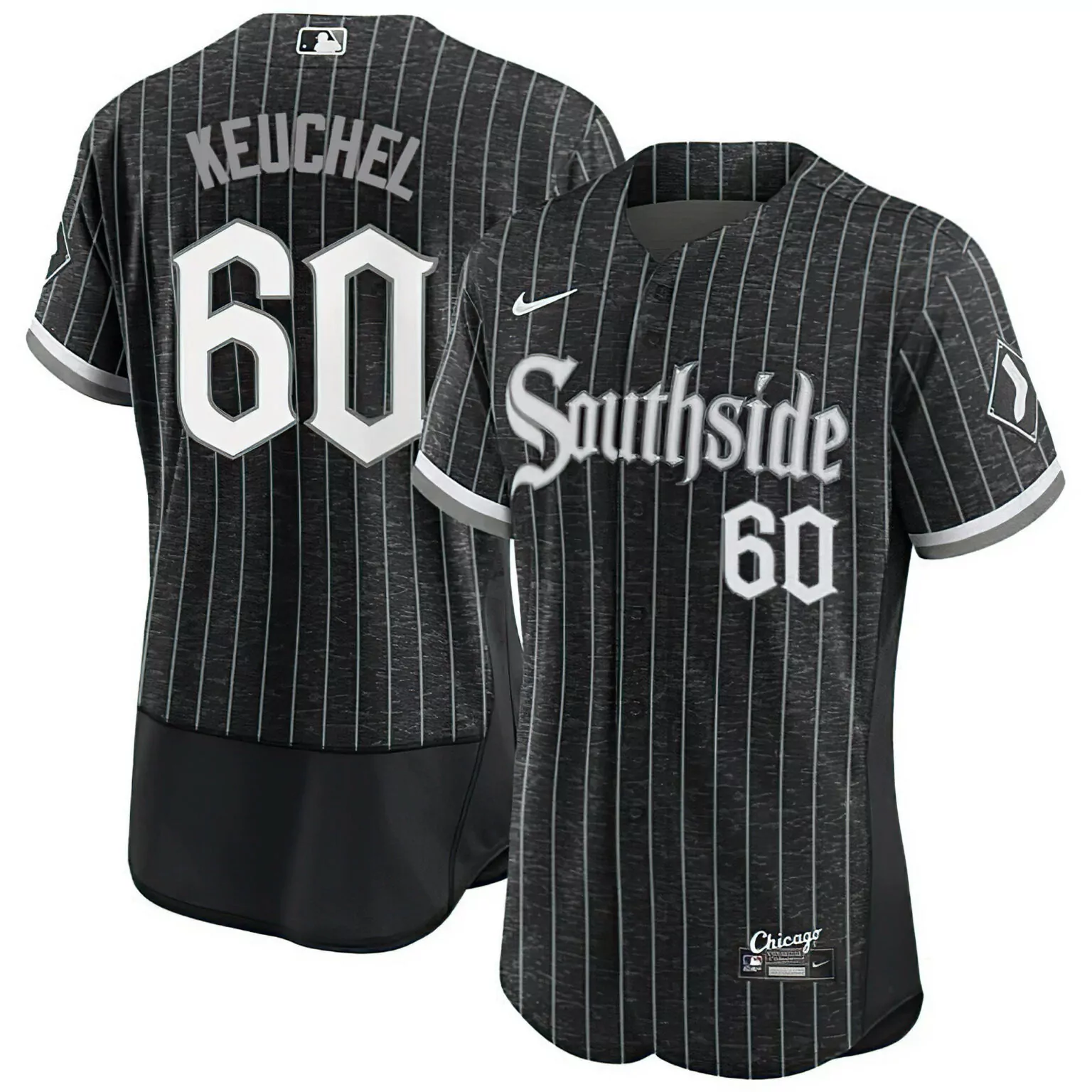 Keuchel Southside 60 Jersey Black Chicago White Sox Men Gray Stitched
