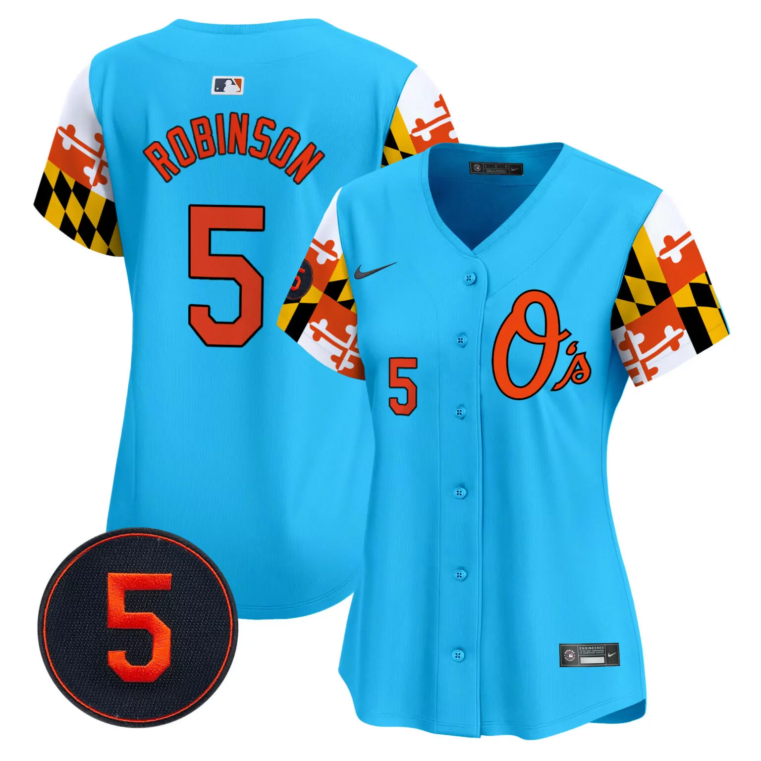 Brooks Robinson 5 Jersey Light Blue City Connect Baltimore Orioles Men Alternate