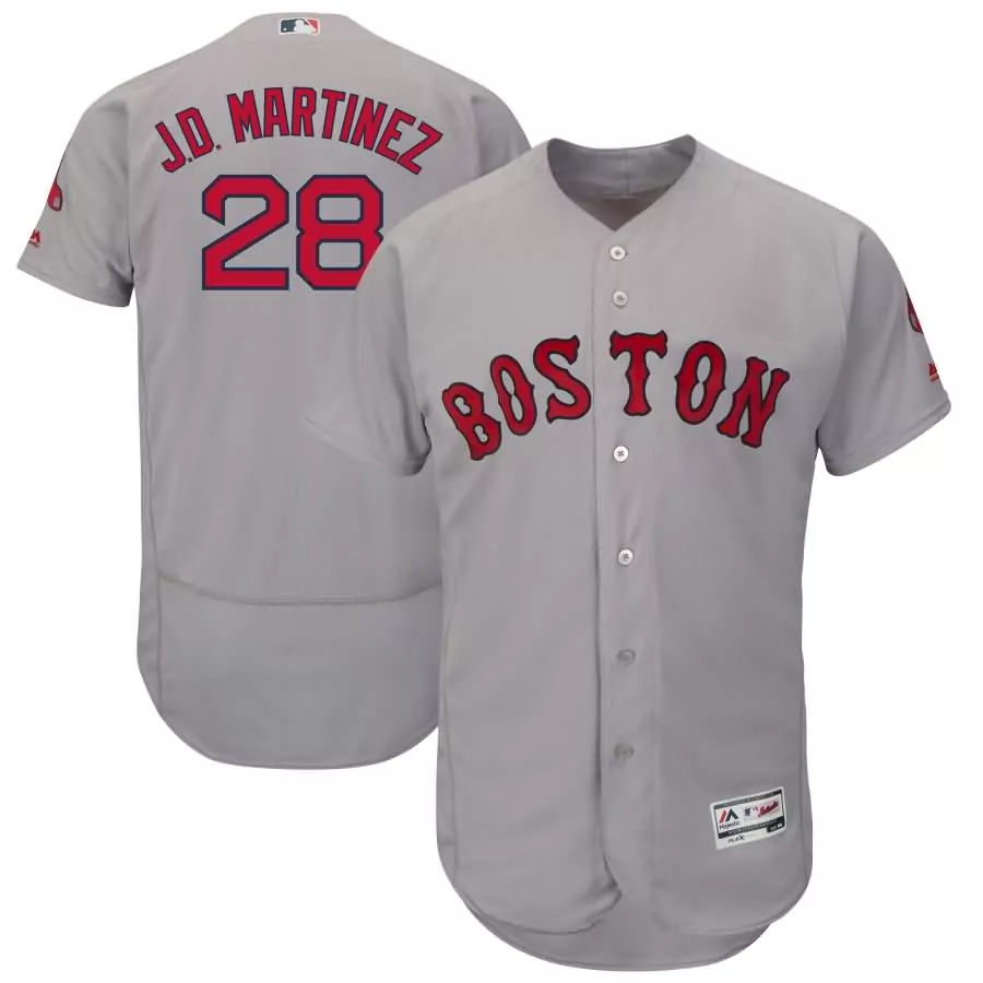 Jd Martinez 28 Boston Red Sox Jersey Gray Men Collection Flex Base