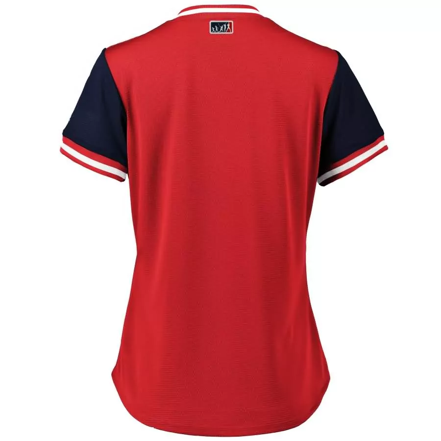 Custom Washington Nationals Jersey Red Women Navy Blue White