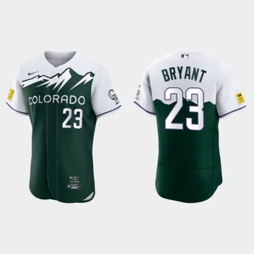 Kris Bryant 23 Colorado Rockies Jersey Green Men Alternate Split Design White Purple