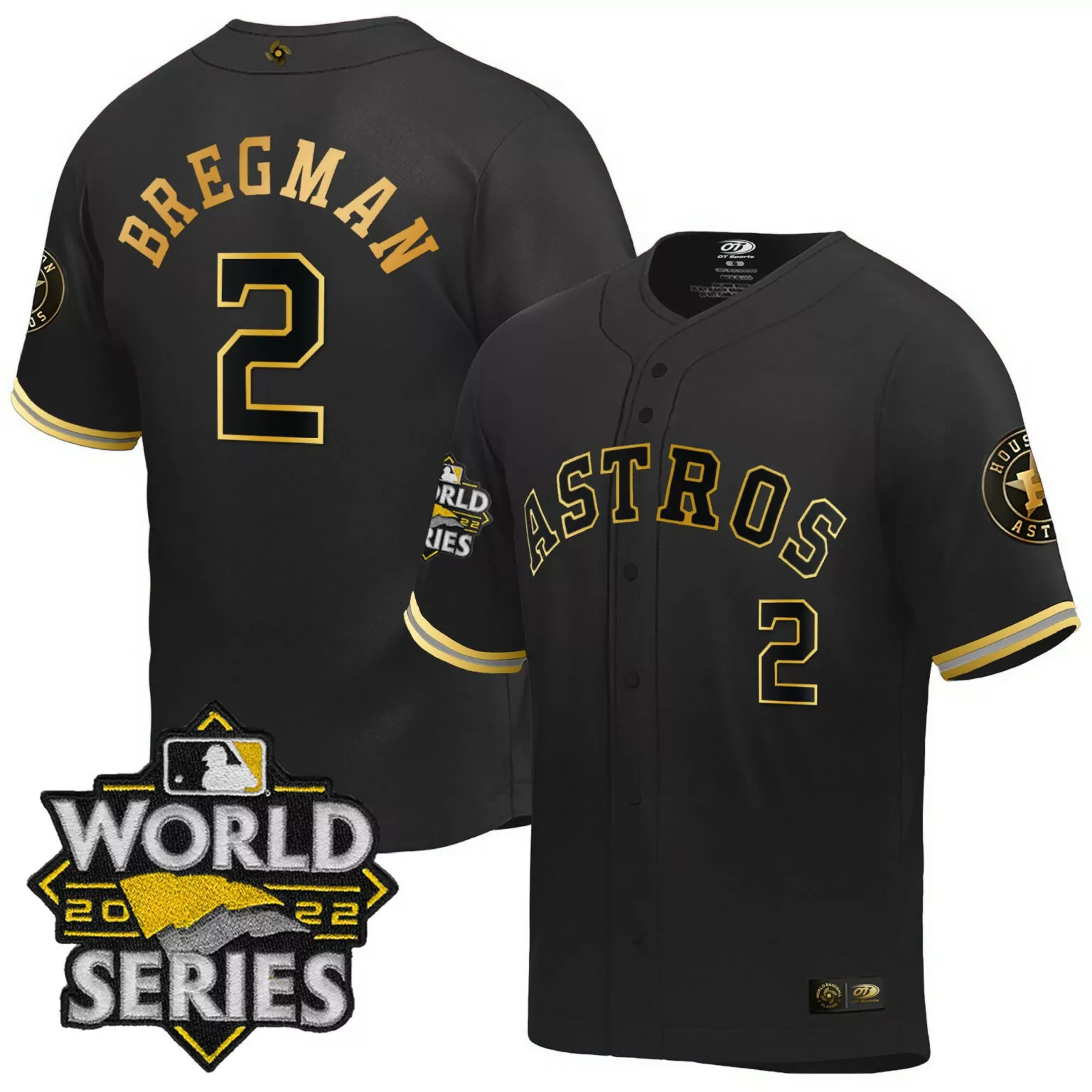 Alex Bregman 2 Astros Jersey Black World Series 2022 Men Gold Yellow Classic All
