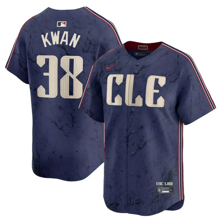 Steven Kwan 38 Jersey Navy Cleveland Guardians Men Custom Design Cream Maroon Limited
