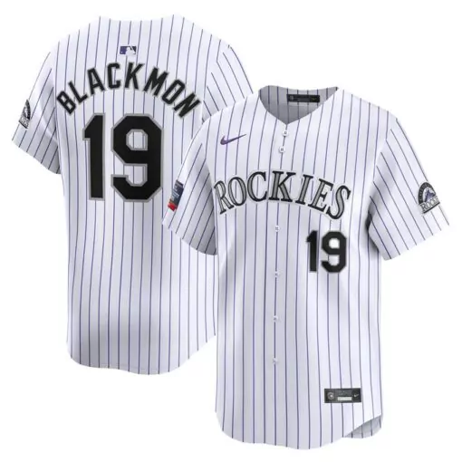 Charlie Blackmon 19 Jersey White City Connect Colorado Rockies Men Split Design Black