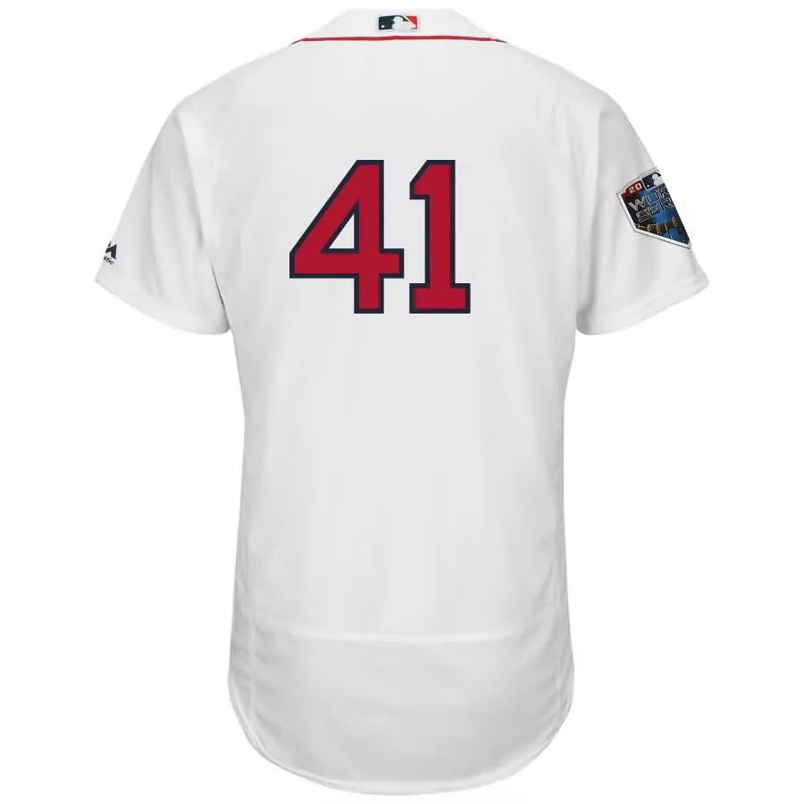 Craig Biggio 41 Red Sox Jersey White 2018 World Series Men Navy Flex Base