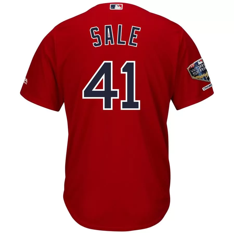Chris Sale 41 Boston Red Sox Jersey 2018 World Series Champions Men Navy Blue White