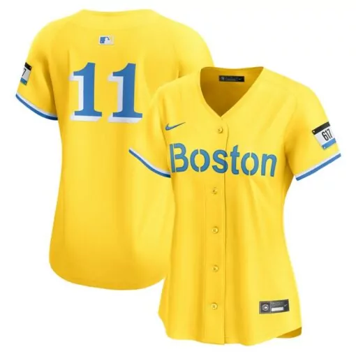 Rafael Devers 11 Boston Red Sox Jersey Yellow City Connect Women Alternate Blue