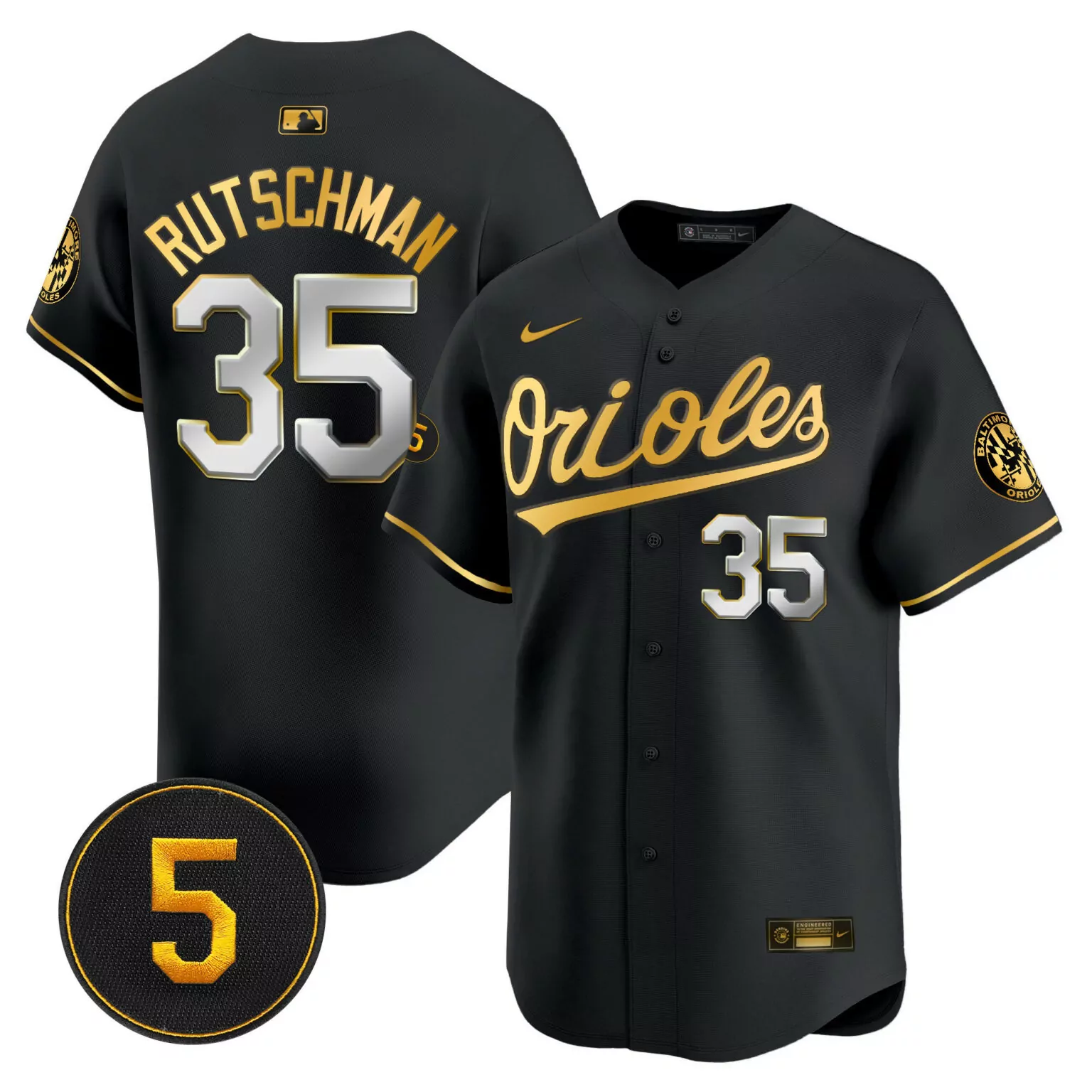 Adley Rutschman 35 Jersey Black City Connect Baltimore Orioles Team Men Gold White
