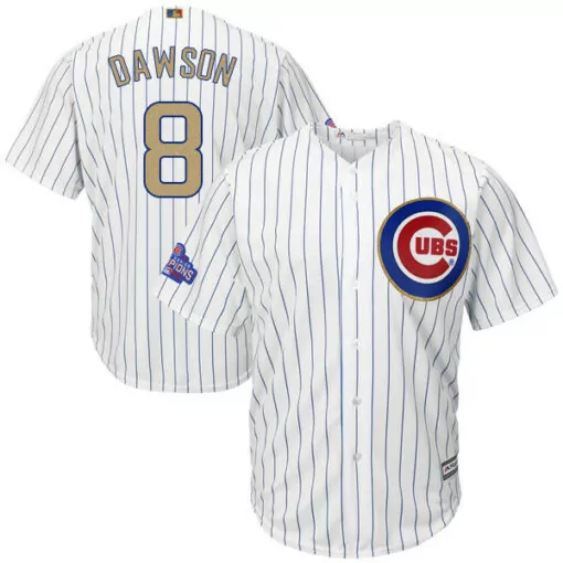 Andre Dawson 8 Cubs Jersey White Champions Men Blue Red Cool Base