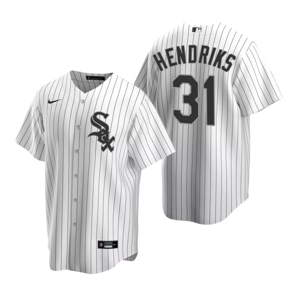 B Hendriks 31 White Sox Jersey Men Black Alternate Home