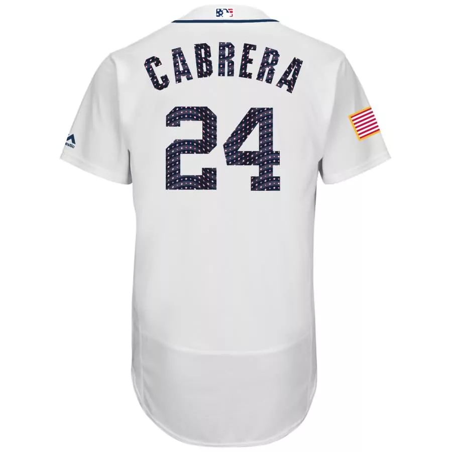 Miguel Cabrera 24 Jersey White Navy Red Collection Flex Base