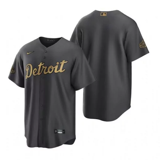Custom Detroit Tigers Jersey Gray City Connect Alternate Road Men Gold Base Stitched