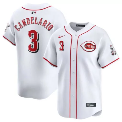 Jeimer Candelario 3 Jersey White Cincinnati Reds Men Red Home Stitched
