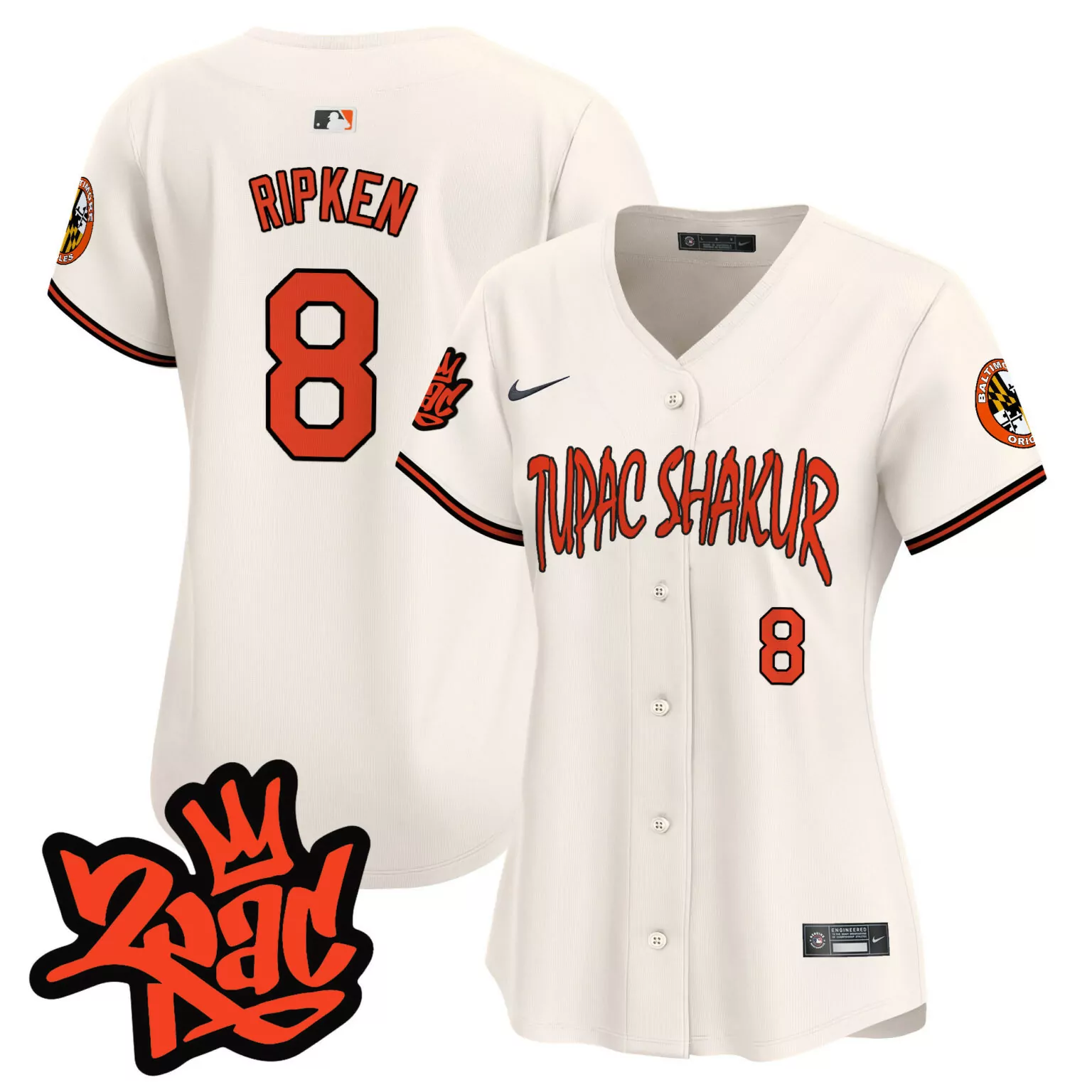 Cal Ripken 8 Baltimore Orioles Jersey Cream City Connect 2023 Men Alternate Split Design